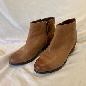 Cognac Brown Leather Booties